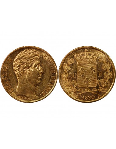 CHARLES X - 20 FRANCS OR 1830 A PARIS "5 Feuilles"﻿