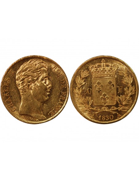 CHARLES X - 20 FRANCS OR 1830 A PARIS "5 Feuilles"﻿