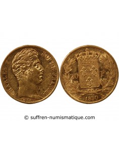 CHARLES X - 20 FRANCS OR 1830 A PARIS "5 Feuilles"﻿