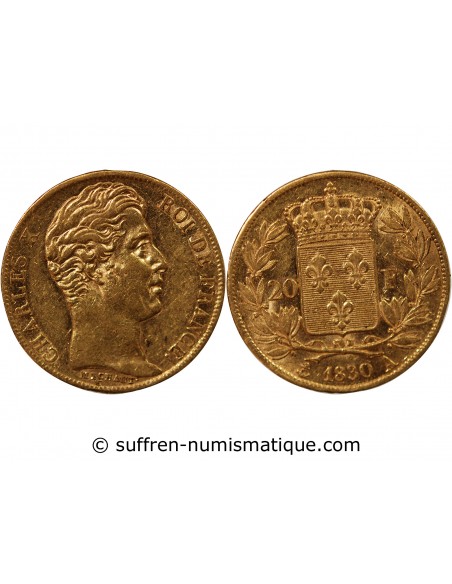 CHARLES X - 20 FRANCS OR 1830 A PARIS "5 Feuilles"﻿