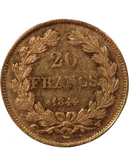 LOUIS PHILIPPE﻿ - 20 FRANCS OR 1844 W LILLE