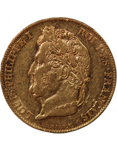 LOUIS PHILIPPE﻿ - 20 FRANCS OR 1844 W LILLE