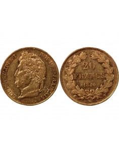 LOUIS PHILIPPE﻿ - 20 FRANCS OR 1844 W LILLE 2