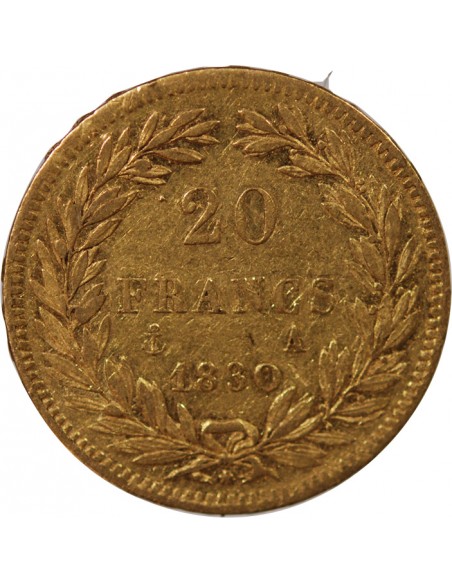 LOUIS PHILIPPE﻿ - 20 FRANCS OR TRANCHE EN RELIEF 1830 A PARIS