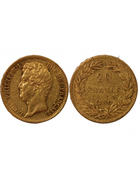 LOUIS PHILIPPE﻿ - 20 FRANCS OR TRANCHE EN RELIEF 1830 A PARIS