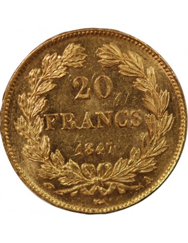 LOUIS PHILIPPE﻿ Ier - 20 FRANCS OR 1847 A PARIS﻿