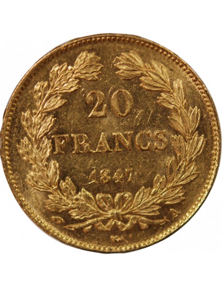 LOUIS PHILIPPE﻿ Ier - 20 FRANCS OR 1847 A PARIS﻿
