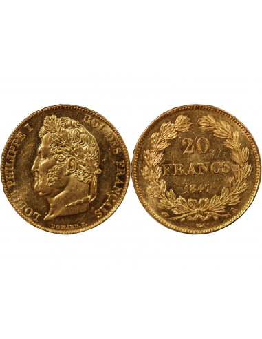 LOUIS PHILIPPE﻿ Ier - 20 FRANCS OR 1847 A PARIS﻿