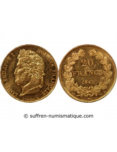 LOUIS PHILIPPE﻿ Ier - 20 FRANCS OR 1847 A PARIS﻿