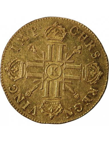 LOUIS XIV﻿ - DOUBLE LOUIS D'OR AUX HUIT L - 1702 K BORDEAUX