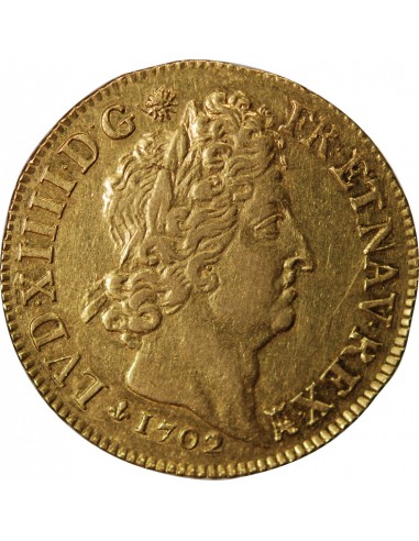 LOUIS XIV﻿ - DOUBLE LOUIS D'OR AUX HUIT L - 1702 K BORDEAUX