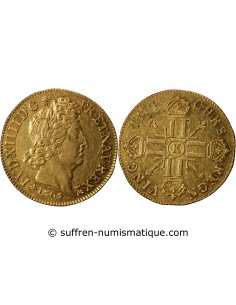 LOUIS XIV﻿ - DOUBLE LOUIS D'OR AUX HUIT L - 1702 K BORDEAUX