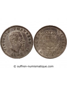ITALIE, VICTOR EMMANUEL II - 1 LIRE ARGENT 1867 M