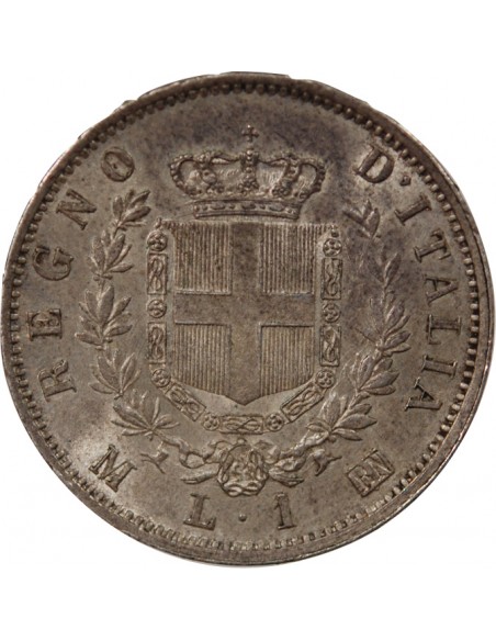 ITALIE, VICTOR EMMANUEL II - 1 LIRE ARGENT 1867 M