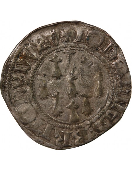 DUCHÉ DE BRETAGNE, JEAN V - BLANC AUX NEUF MOUCHETURES 1399 / 1442 VANNES
