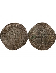 DUCHÉ DE BRETAGNE, JEAN V - BLANC AUX NEUF MOUCHETURES 1399 / 1442 VANNES 2