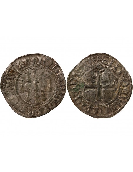 DUCHÉ DE BRETAGNE, JEAN V - BLANC AUX NEUF MOUCHETURES 1399 / 1442 VANNES