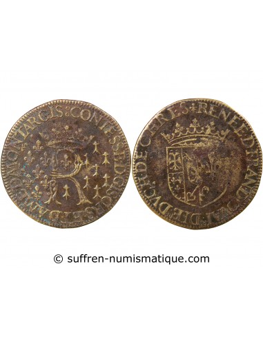 NOBLESSE, RENEE DE FRANCE - JETON LAITON 1528-1574