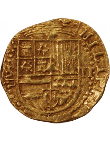 ESPAGNE, PHILIPPE II - 2 ESCUDOS OR 1566/88 S SEVILLE