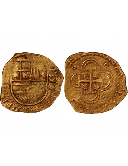 ESPAGNE, PHILIPPE II - 2 ESCUDOS OR DATE 1590/89 S SEVILLE