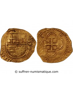 ESPAGNE, PHILIPPE II - 2 ESCUDOS OR DATE 1590/89 S SEVILLE
