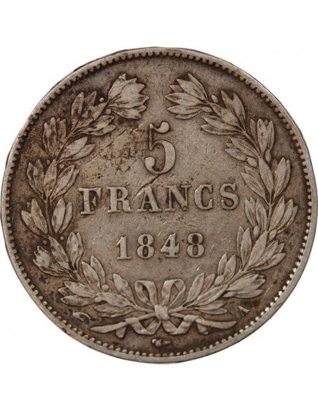 Louis-Philippe Ier 5 francs Argent 1848 A Paris