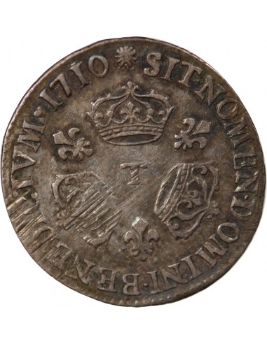 LOUIS XIV﻿ - 1/10 ECU AUX TROIS COURONNES 1710 T NANTES