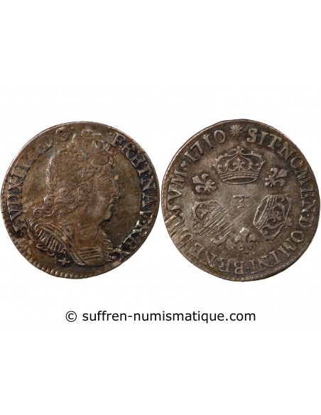 LOUIS XIV﻿ - 1/10 ECU AUX TROIS COURONNES 1710 T NANTES