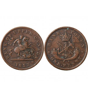 CANADA, HAUT CANADA - ONE PENNY 1857 2