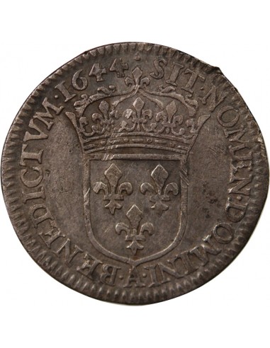 Louis XIV 1/12 ecu Argent 1644 A Paris
