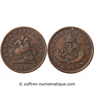 CANADA, HAUT CANADA - ONE PENNY 1857