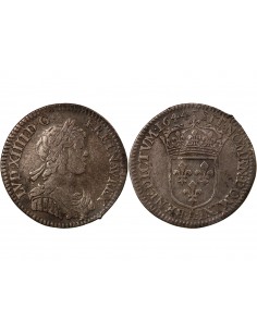 Louis XIV 1/12 ecu Argent 1644 A Paris 2