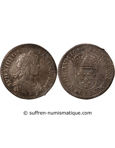 Louis XIV 1/12 ecu Argent 1644 A Paris