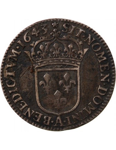 Louis XIV 01-déc ecu Argent 1643 A Paris