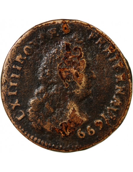 Louis XIV 1 liard Cuivre 1699 & Aix-en-Provence