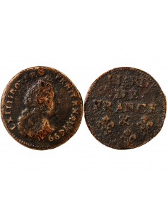 Louis XIV Liard au buste âgé Cuivre 1699 & Aix-en-Provence 2