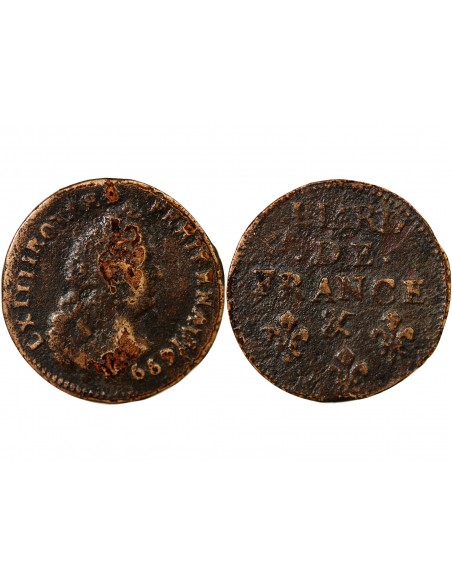 Louis XIV 1 liard Cuivre 1699 & Aix-en-Provence