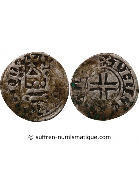 Philippe II 1 denier tournois Billon 1204- 1220 E Tours