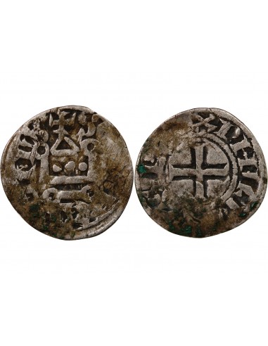 Philippe II 1 denier tournois Billon 1204- 1220 E Tours