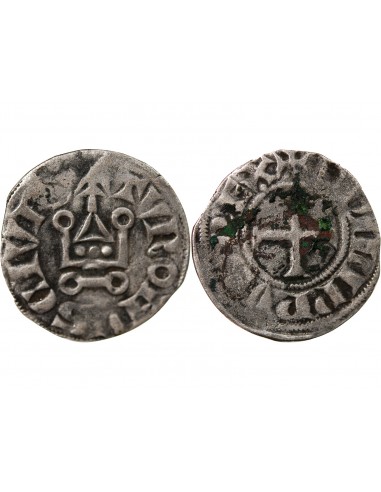 PHILIPPE III / IV - DENIER TOURNOIS A L'O ROND 1280-1290
