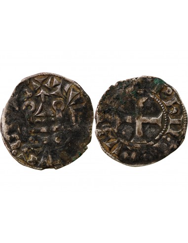PHILIPPE III / IV - DENIER TOURNOIS A L'O ROND 1280-1290