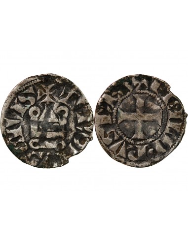 PHILIPPE III / IV - DENIER TOURNOIS A L'O ROND 1280-1290
