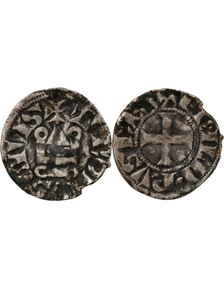 PHILIPPE III / IV - DENIER TOURNOIS A L'O ROND 1280-1290