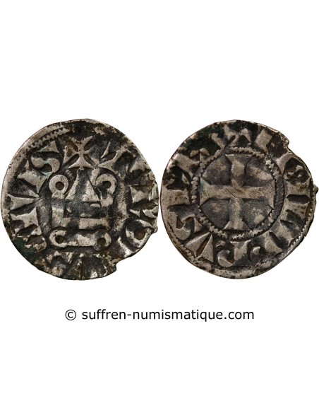PHILIPPE III / IV - DENIER TOURNOIS A L'O ROND 1280-1290