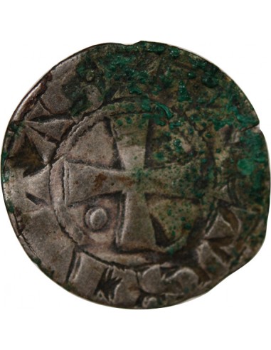 Jeanne de Blois-Châtillon 1 denier Billon 1270-1290 Chartres