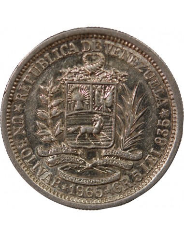 Venezuela Simon Bolivar, Général et Homme d'Etat 1 bolivar Argent 1965