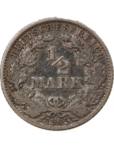 Allemagne Guillaume II de Wurtemberg 01-févr mark Argent 1905 J Hamburg