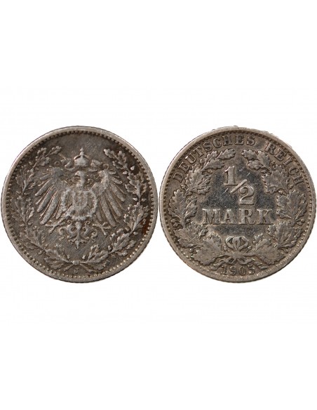 Allemagne Guillaume II de Wurtemberg 01-févr mark Argent 1905 J Hamburg