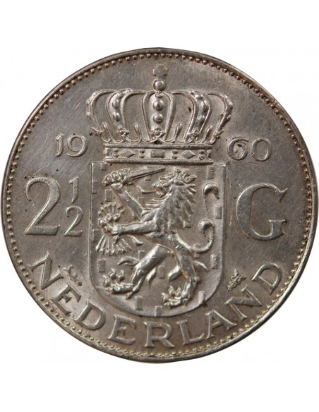 Pays-Bas Juliana 2,5 gulden Argent 1960