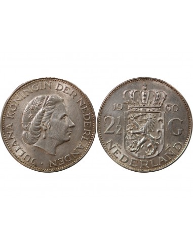 Pays-Bas Juliana 2,5 gulden Argent 1960